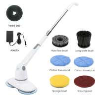 multifunction mini cordless electric floor cleaner mop dual rotating spin with mopping polishing waxing function